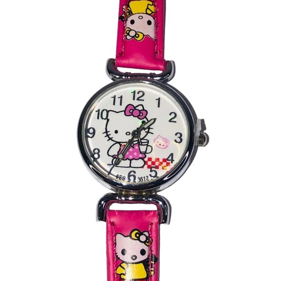 Watches Analog Cartoon Character Cat Pretty Pink Watches Waterproof Children New - Picture 1 of 2